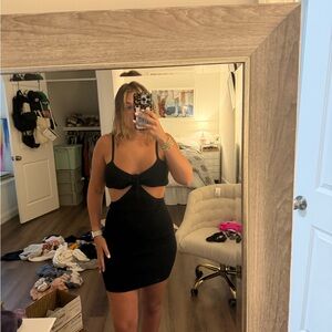 Stylish Black Cut-Out Dress